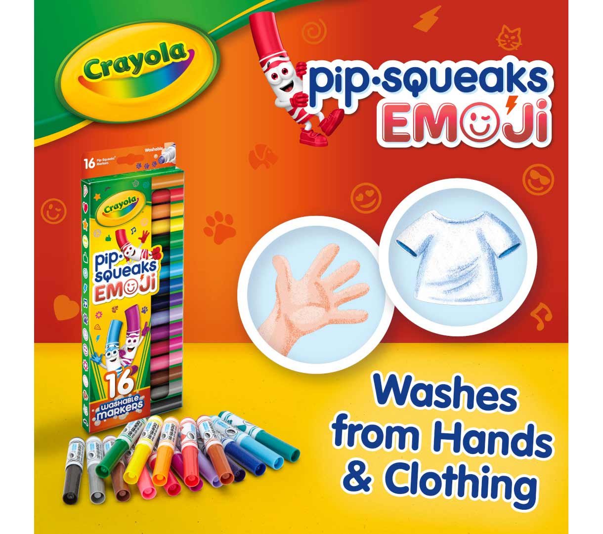 Crayola Pip Squeaks Emoji Stamp16Pcs Markers - Image 4
