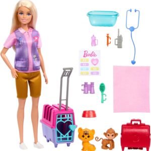 Barbie Doll & Animal Rescue & Recovery Playset