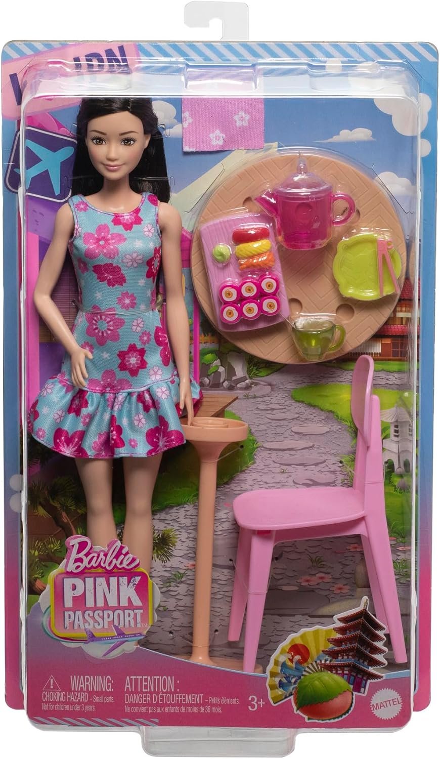 Barbie Pink Passport Japanese Tea Party Doll Set - Image 3