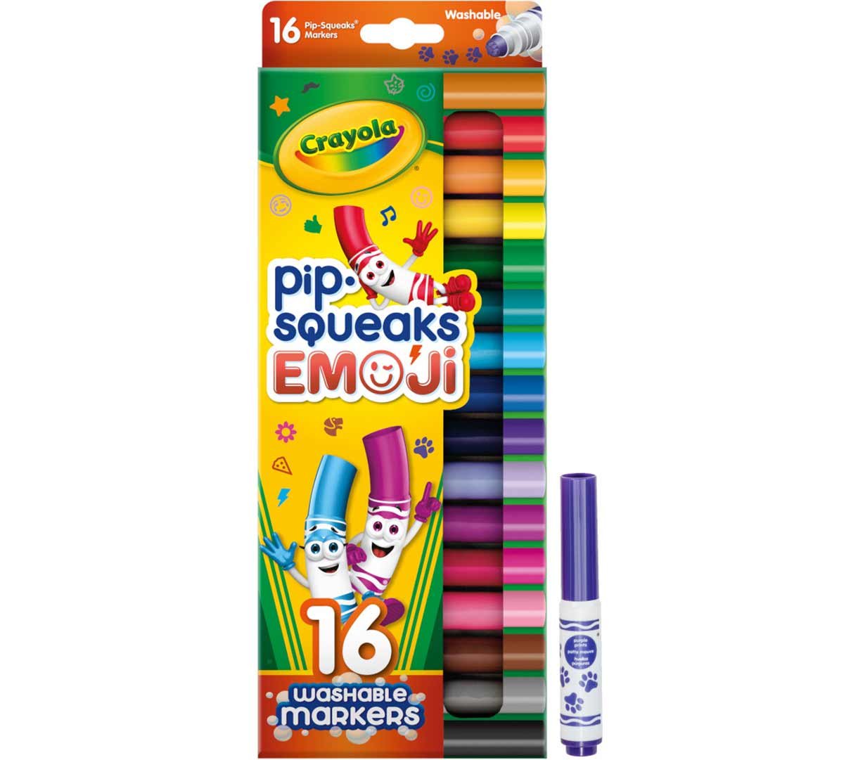 Crayola Pip Squeaks Emoji Stamp16Pcs Markers - Image 6