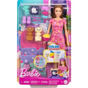 Barbie Doll & Puppy Slumber Party Playset